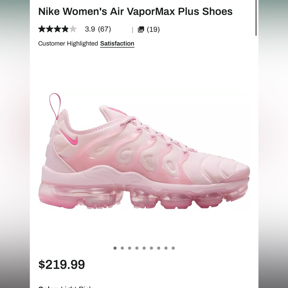 Nike Light Pink Air VaporMax Plus Shoes